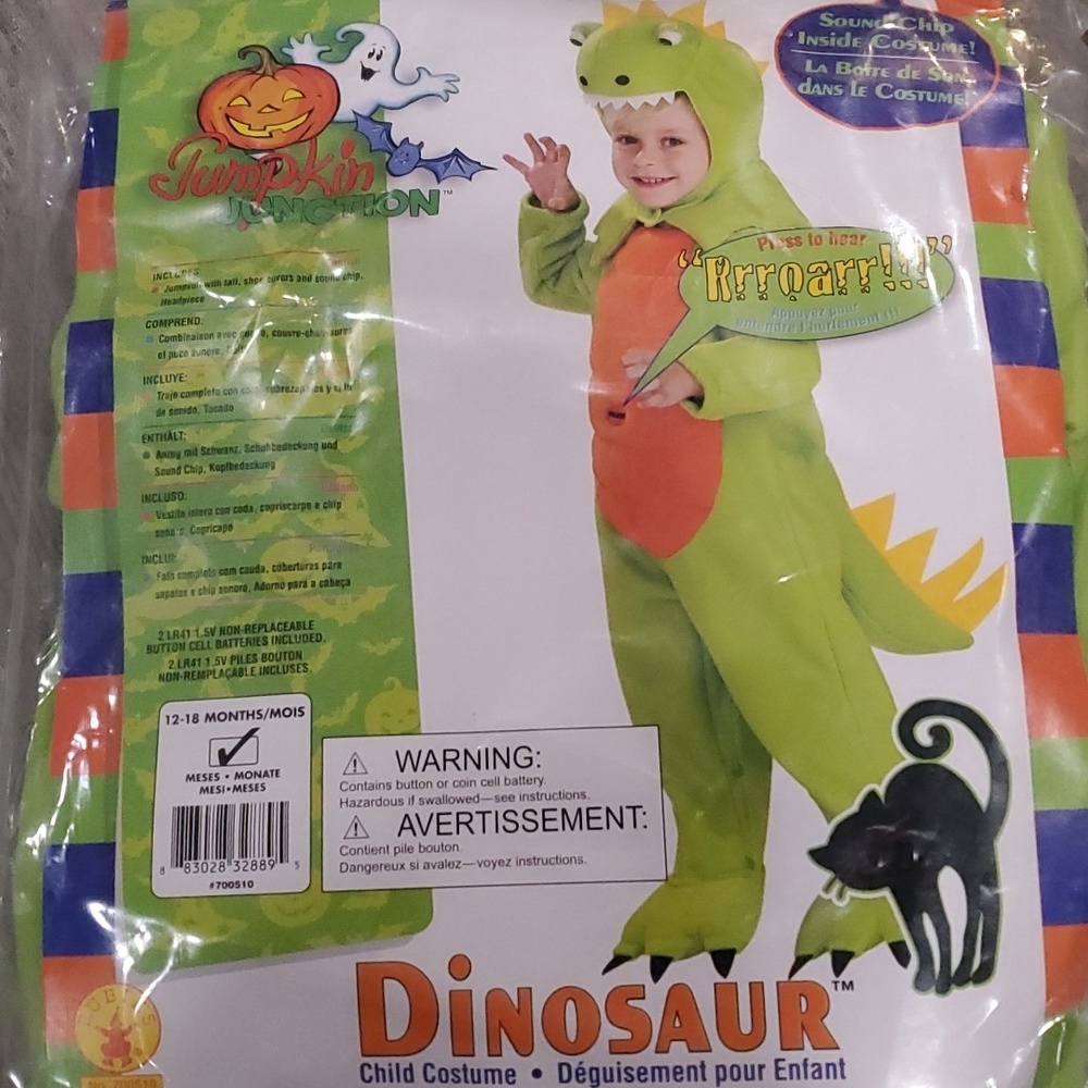 Pumpkin Junction Dinosaur Costume Size 12-18 Months